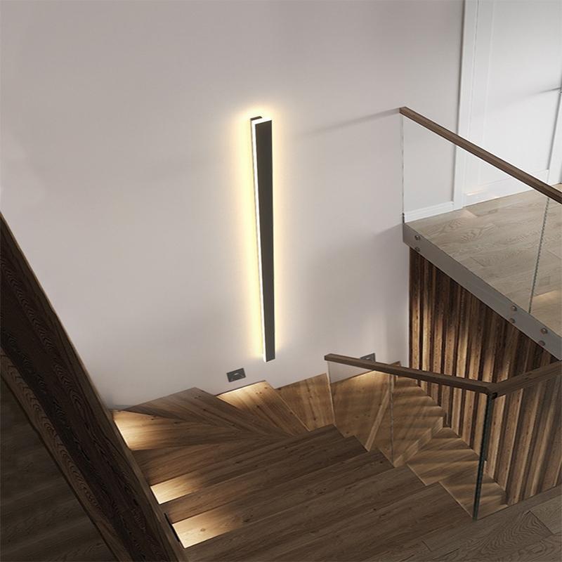 Lámpara de Pared Exterior Moderna Negra Aplique LED