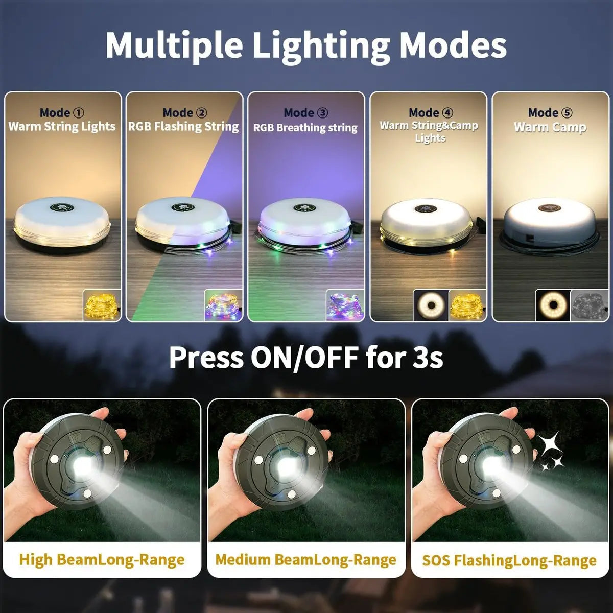 LumiVerse™ - El compañero definitivo de camping 4 en 1