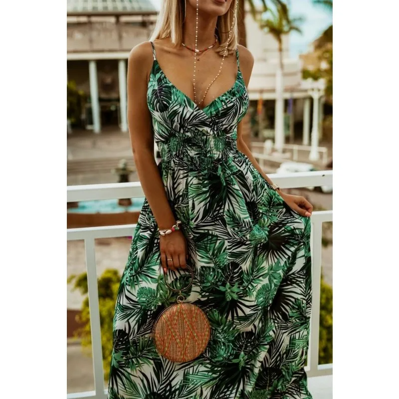 Hattie - Vestido de Commuter con Cinturilla con Volantes y Diseño Estampado