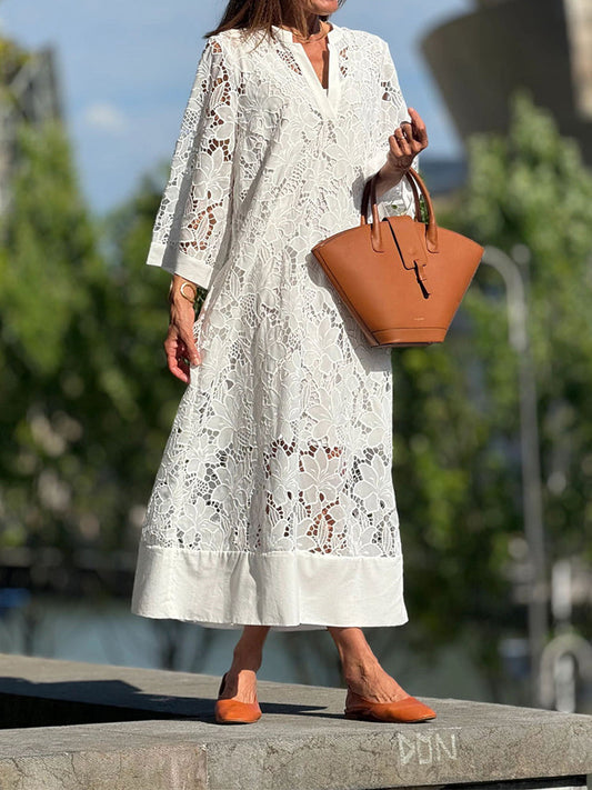 Sylvie | Vestido de encaje refinado moderno y fluido