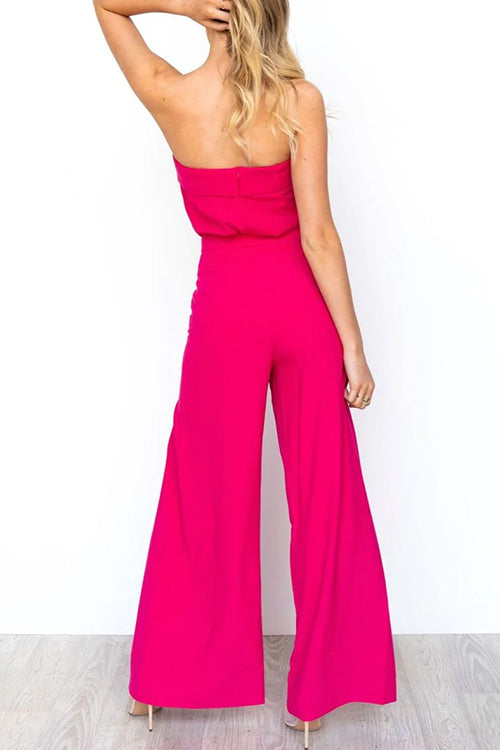 Alondra - Conjunto de top sin tirantes y pantalones de pierna ancha