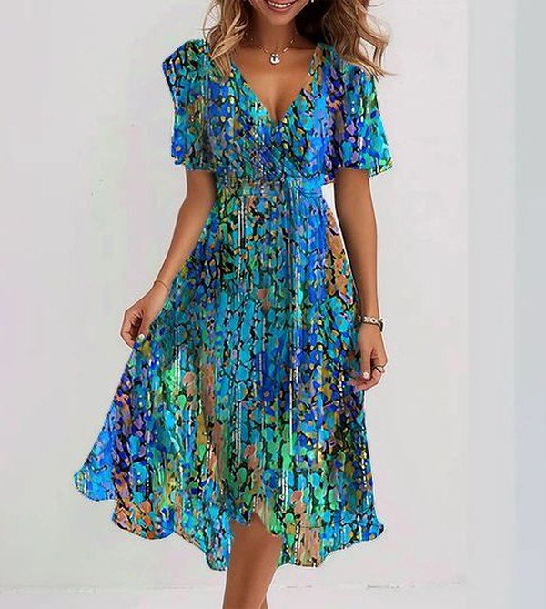 Zaffiro | Abito midi blu arioso