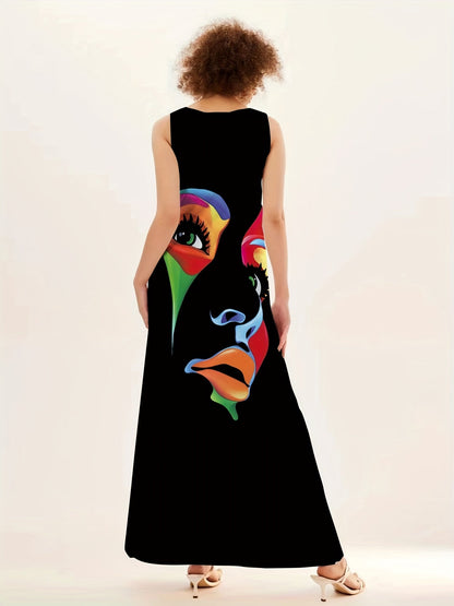 Honor - Vestido Maxi con Estampado de Máscara Chic