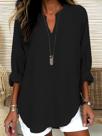 Vianca | Clásica Blusa de Manga Larga con Escote en V