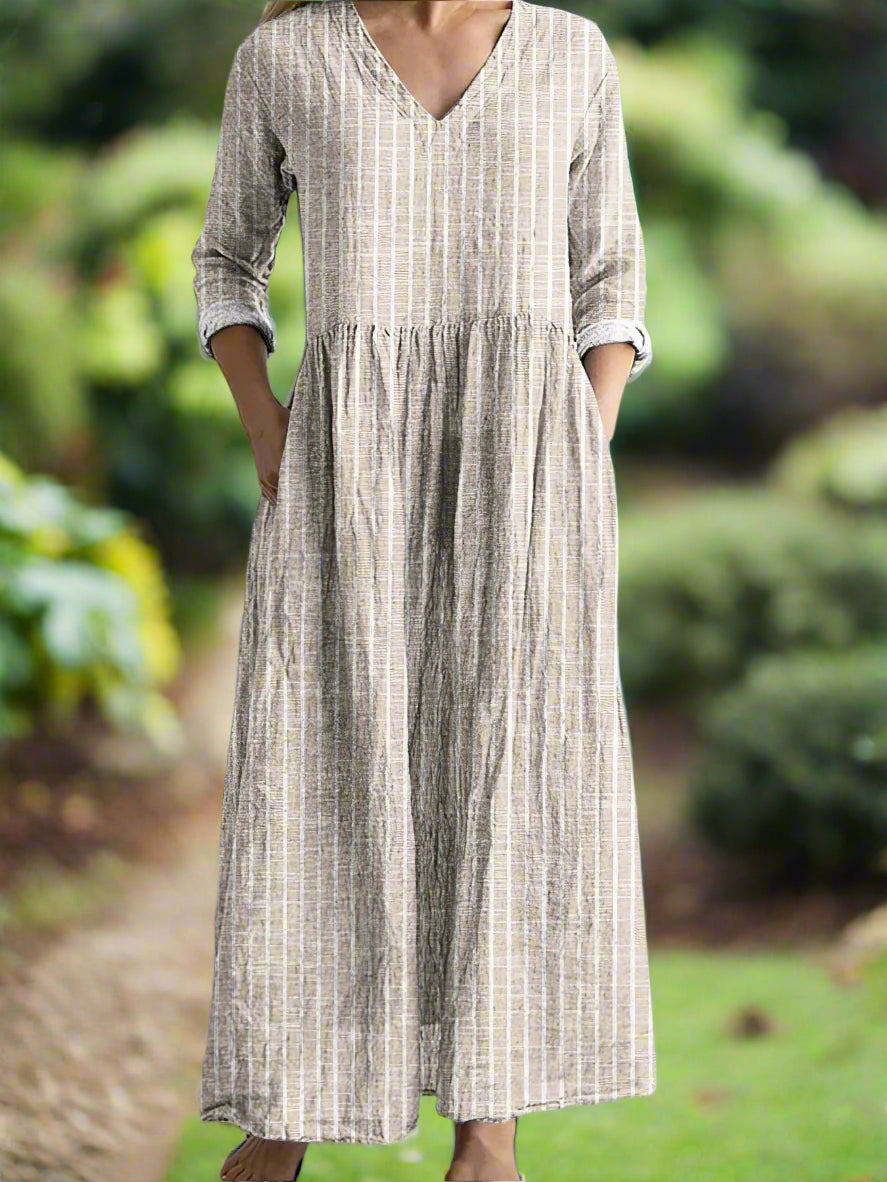 Dabria - Vestido clásico casual a rayas