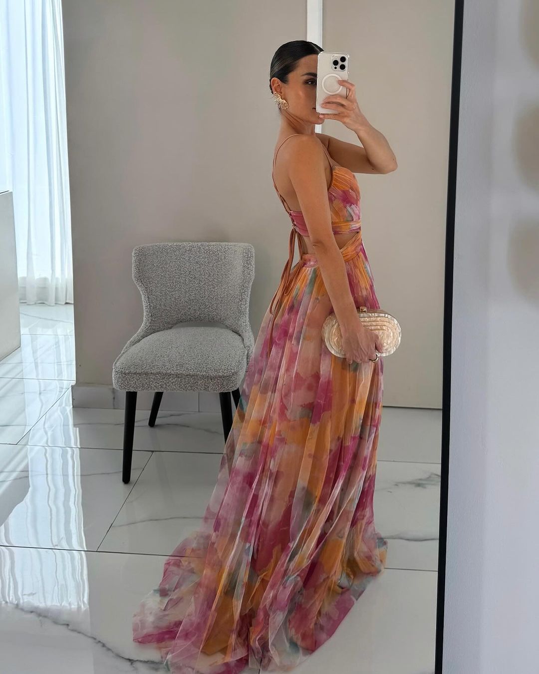 Vestido largo encantador con estampado floral Dörte