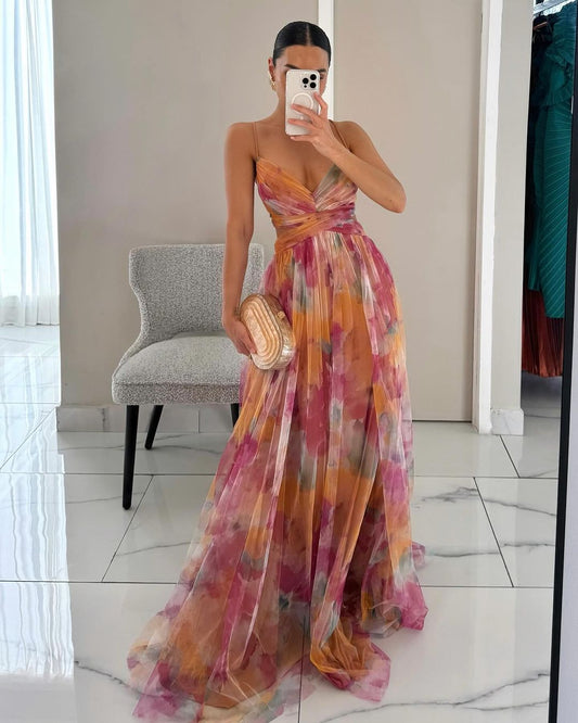 Vestido largo encantador con estampado floral Dörte