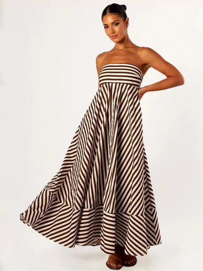 Damaris - Vestido maxi cómodo y elegante con fruncidos