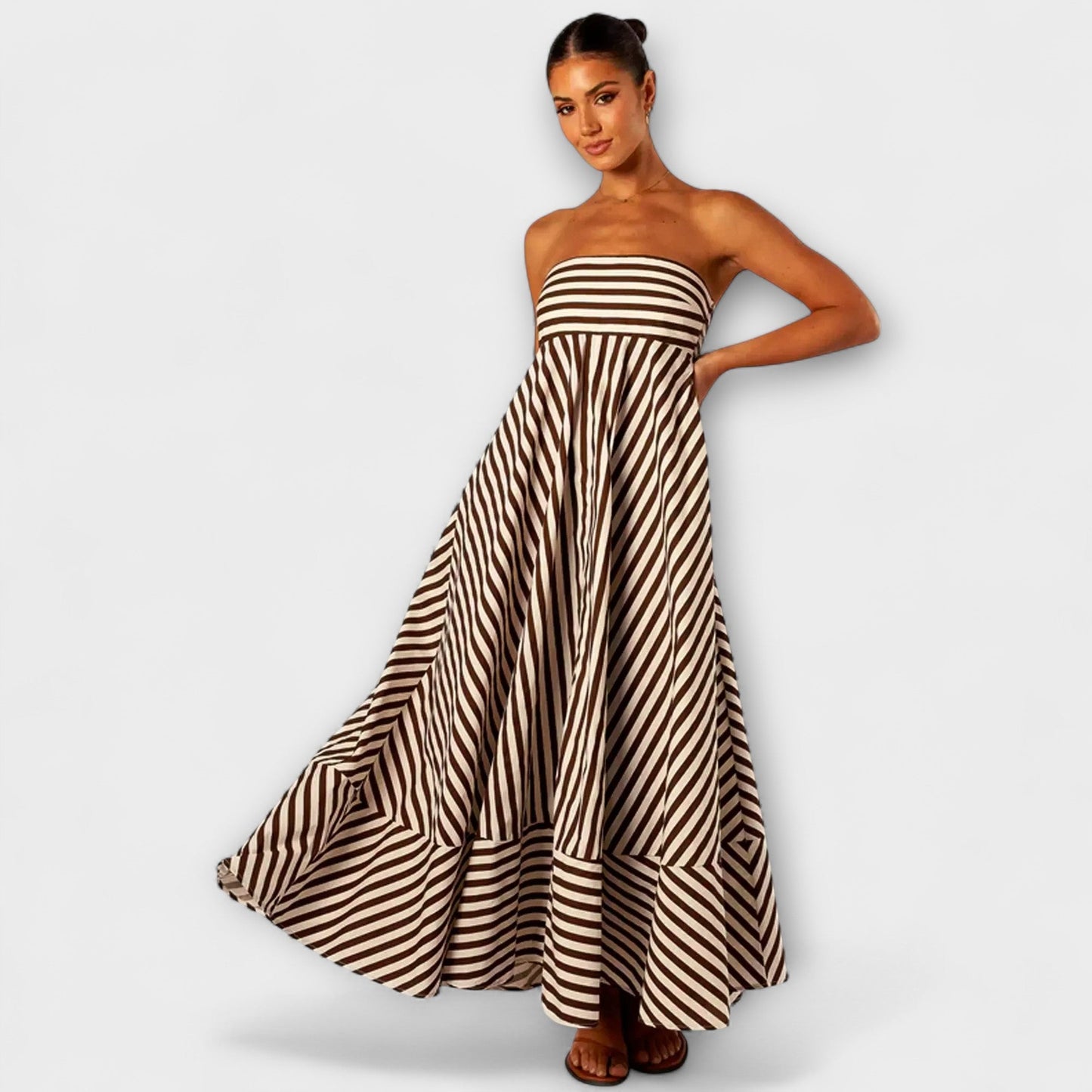 Vestido maxi con volantes encanto nocturno