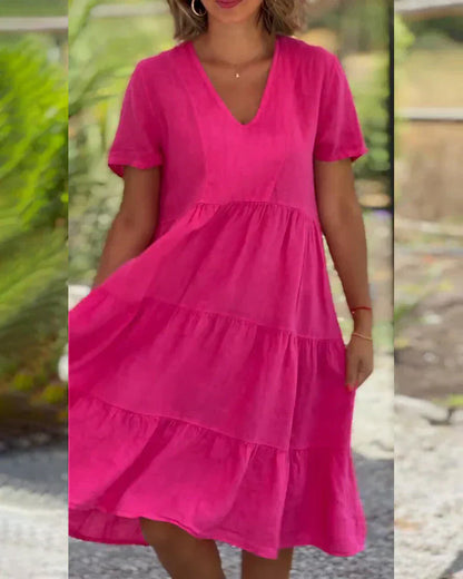 Vestido de verano casual con escote en V de Bretaña
