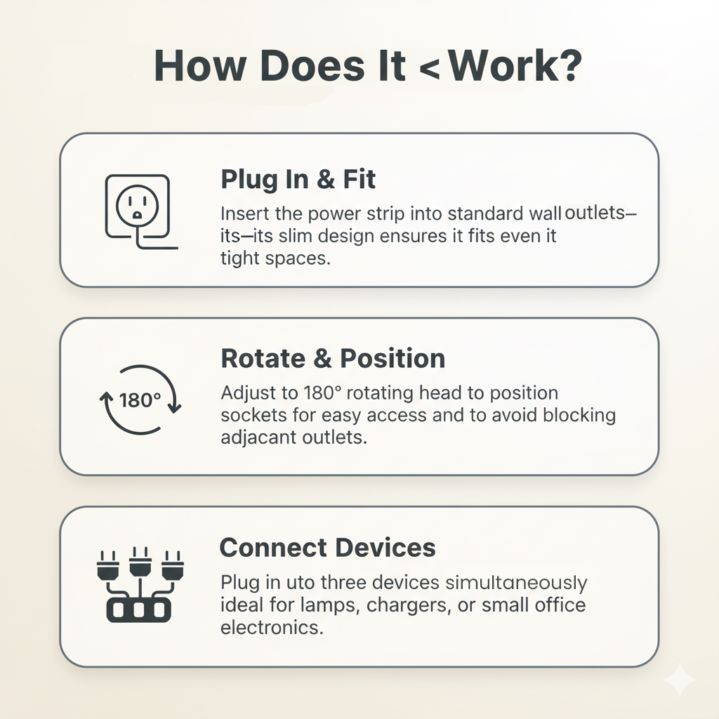 Compact and Elegant Universal Power Strip | Oak&Harper