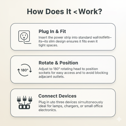 Compact and Elegant Universal Power Strip | Oak&Harper
