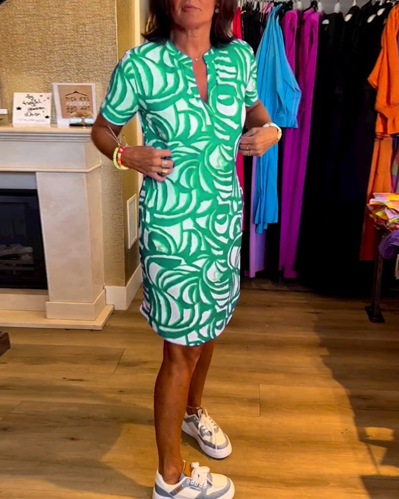 Mira - Vestido estampado con escote en V