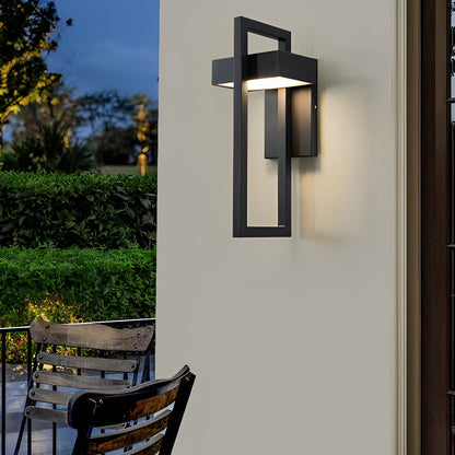 Lámpara de pared exterior moderna negra con LED