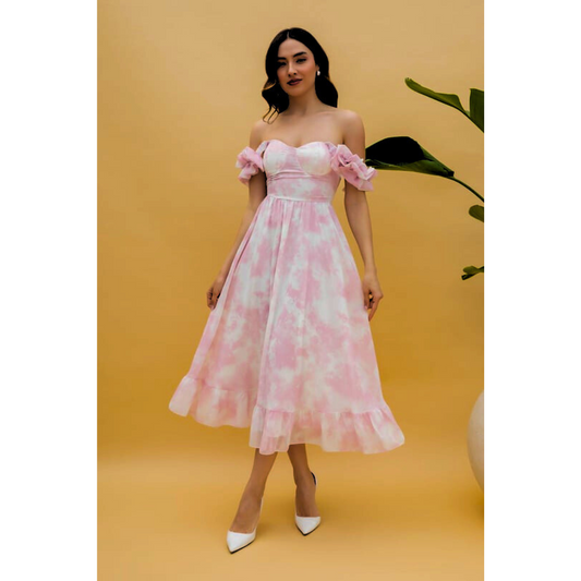 Elizabeth | Vestido midi con volantes
