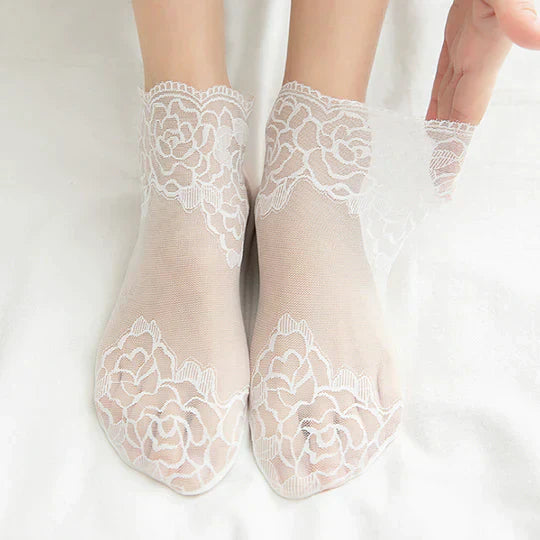 Invisible Lace Socks – Non-Slip No-Show Liner