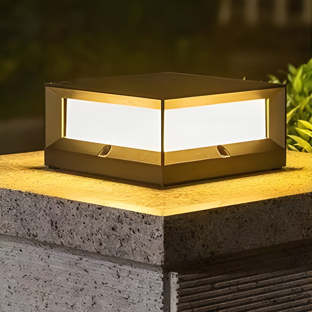 Luz de Poste Solar LED para Jardín de Aluminio Negro