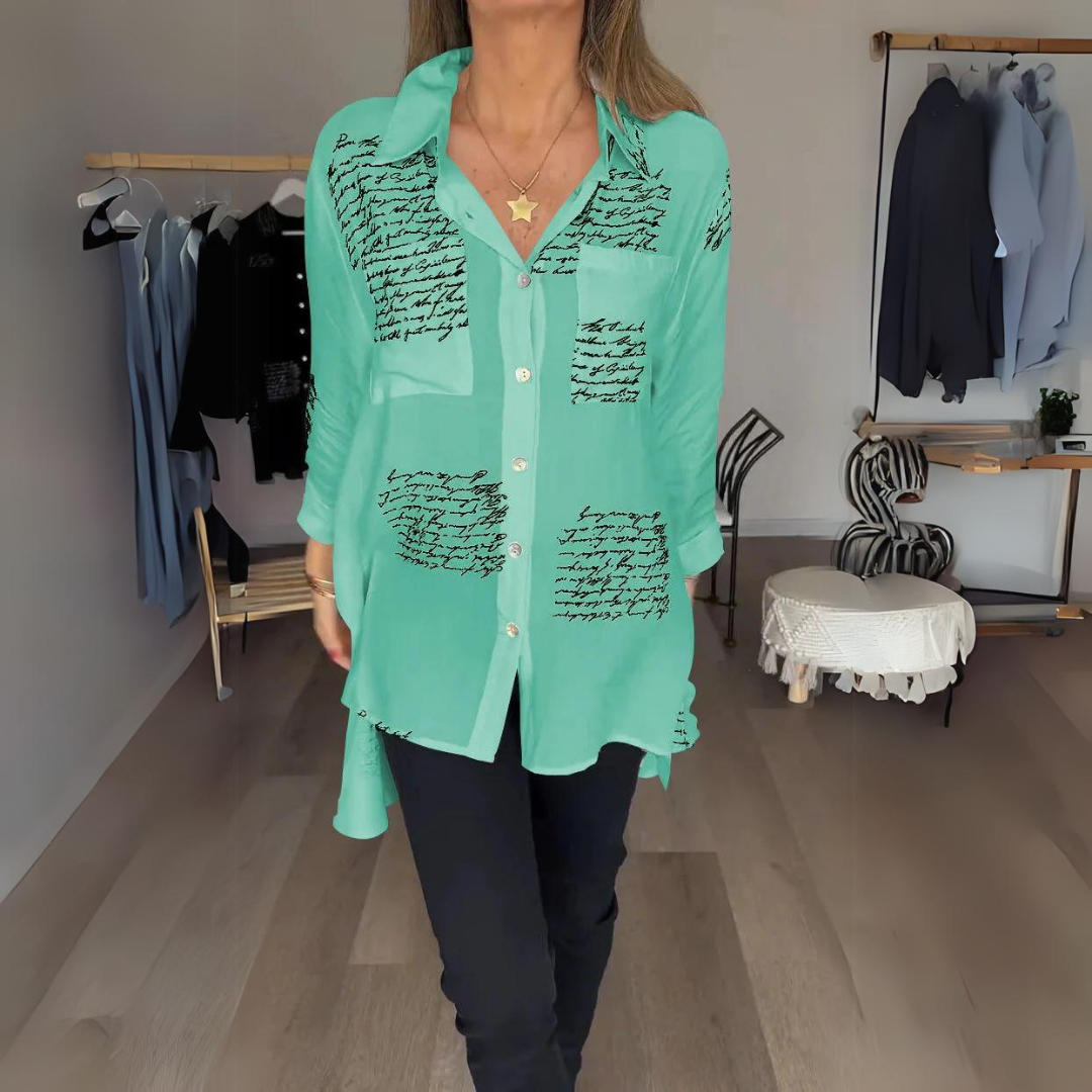 Jeanne | Blusa de botones impresa