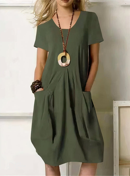 Gabrielle - Vestido Largo Suelto de Verano con Bolsillos