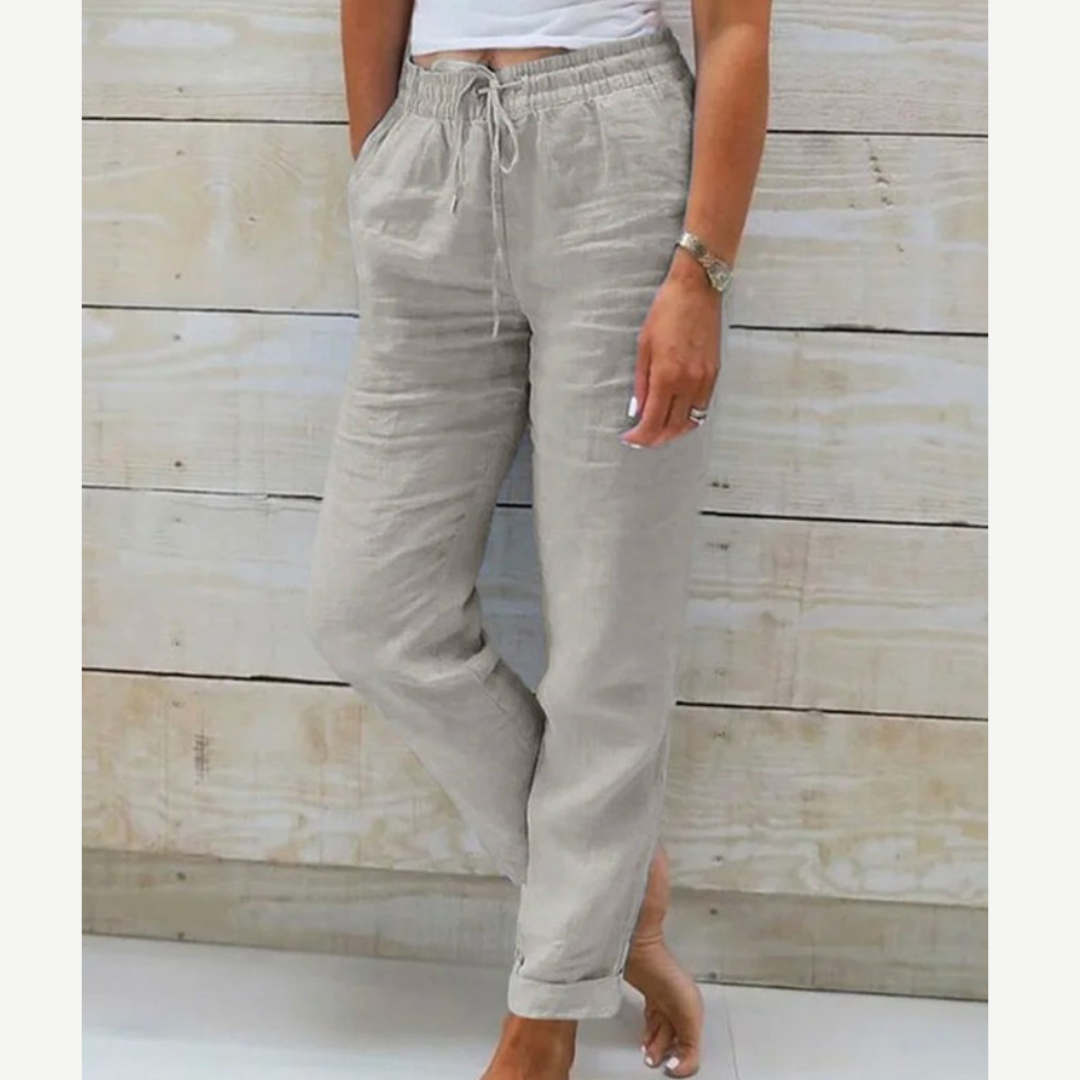 Eleonor – Pantalones Premium de Lino Elástico Transpirable