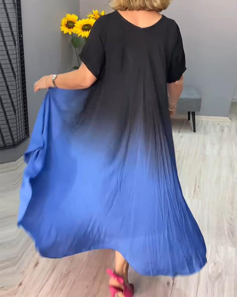 Joan - Vestido Maxi Fluido con Degradado de Verano