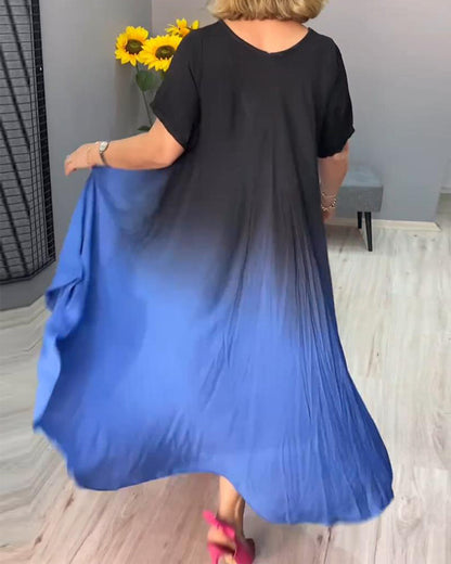 Joan - Vestido Maxi Fluido con Degradado de Verano