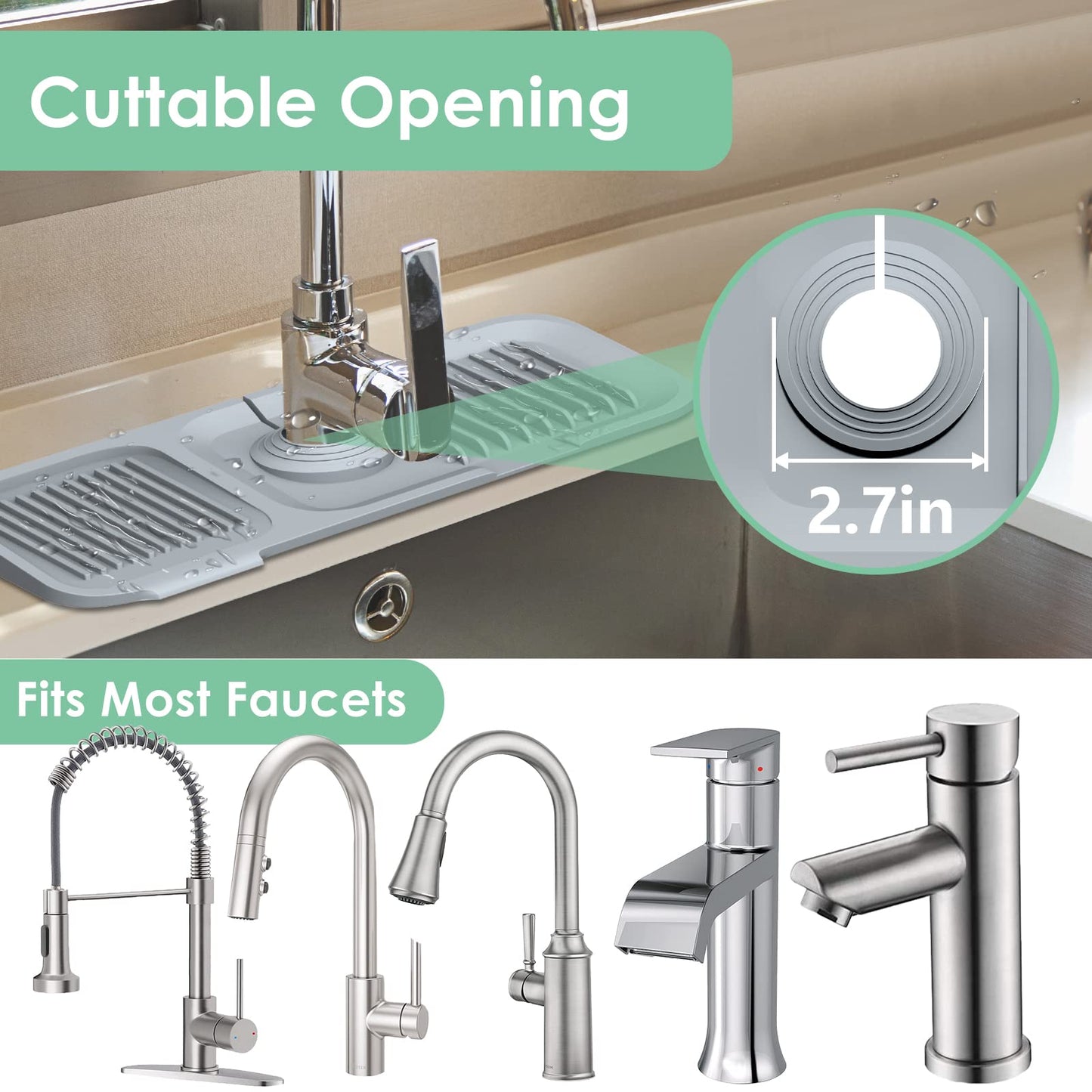 Protector contra salpicaduras AquaShield para fregadero | Protector de silicona para fregadero de cocina