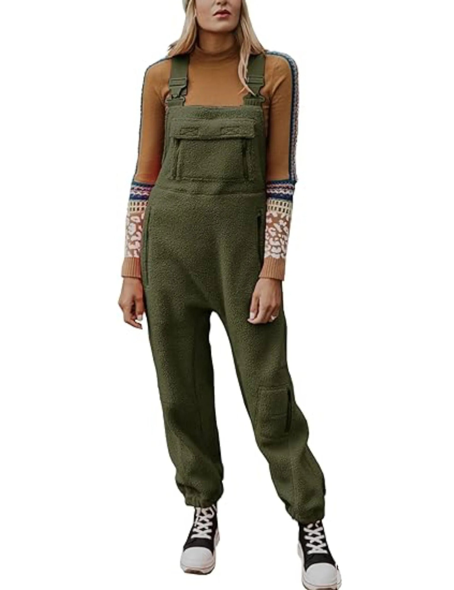 Women's Warm Overalls Loose Casual Jumpsuits