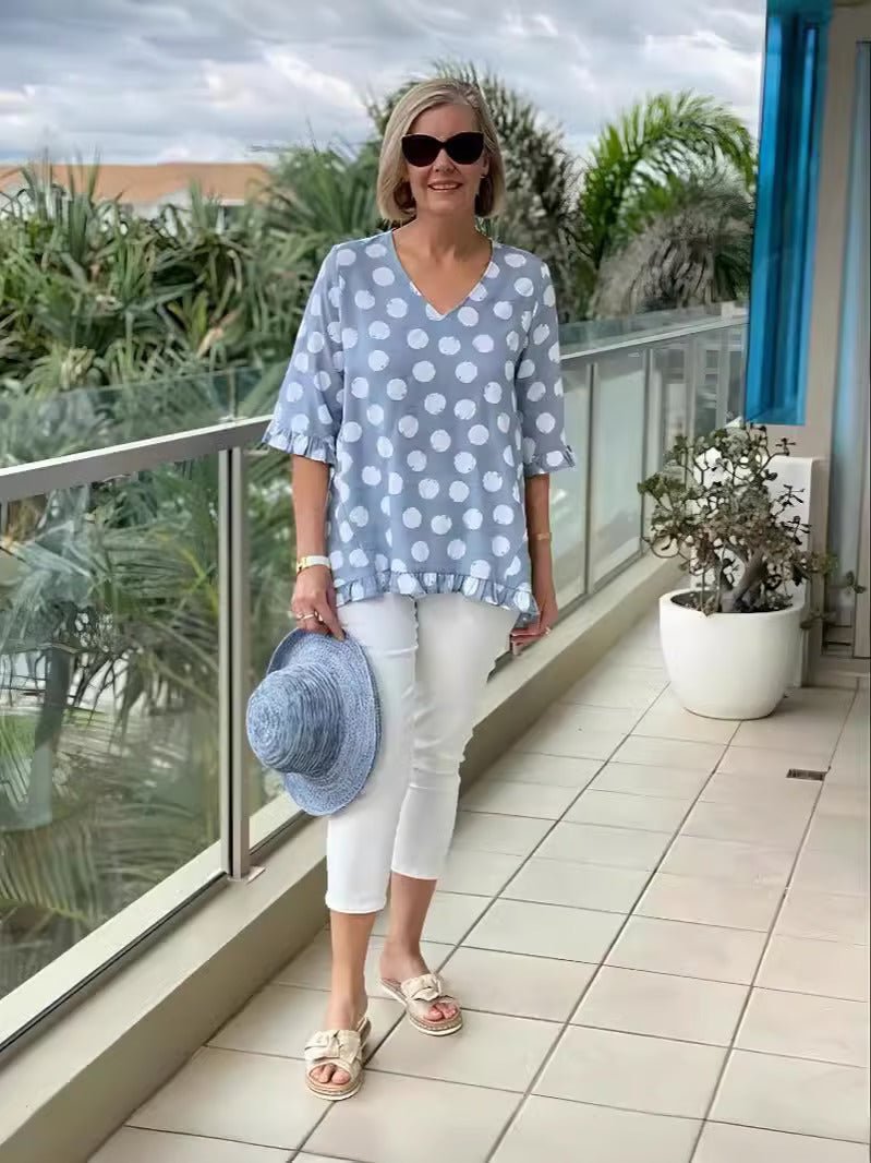 Elara | Blusa con Estampado Retro