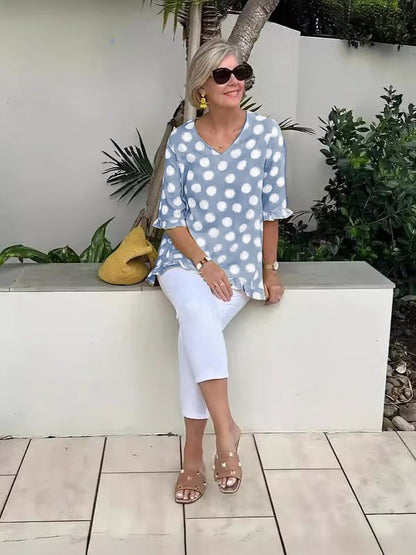 Elara | Blusa con Estampado Retro
