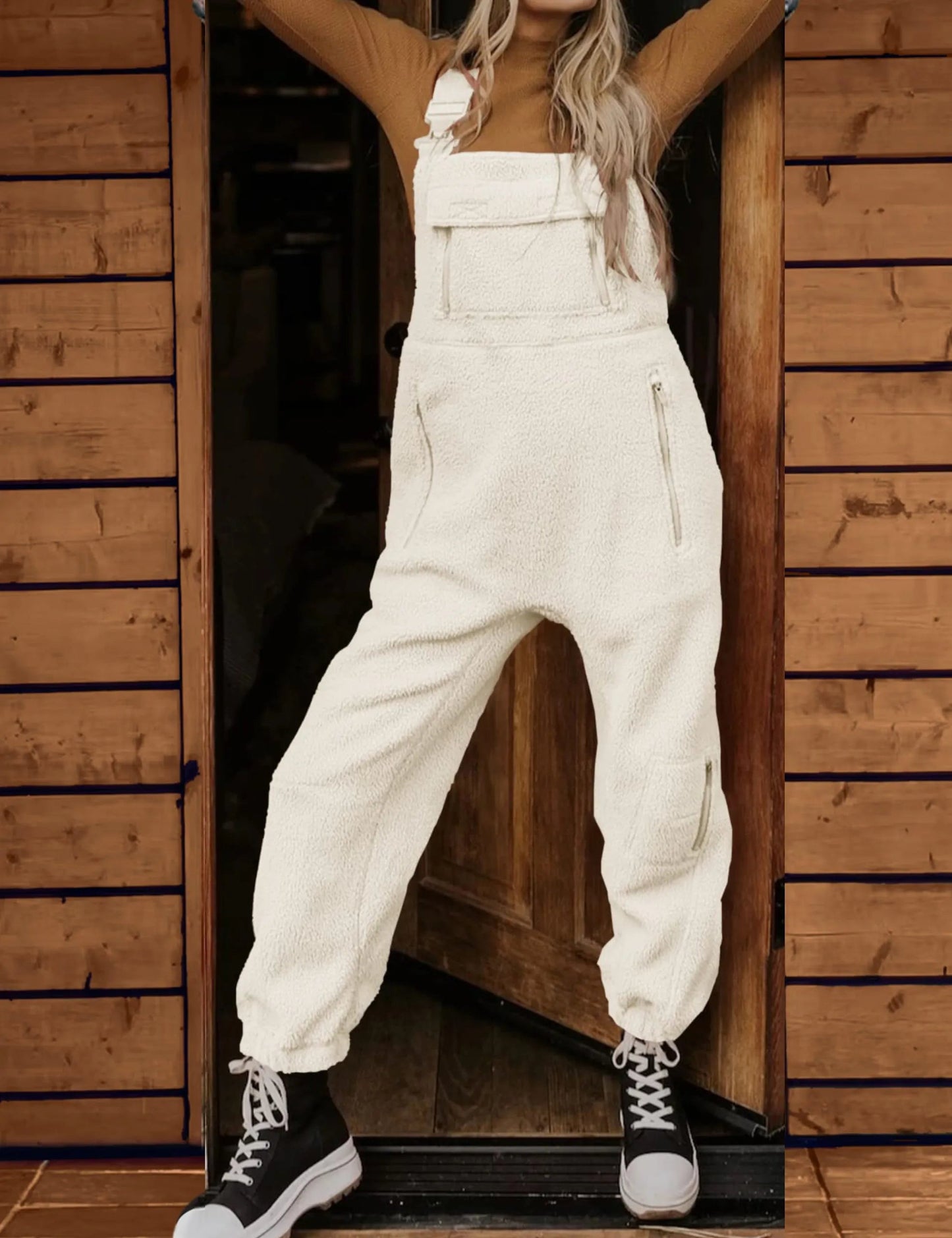 Women's Warm Overalls Loose Casual Jumpsuits