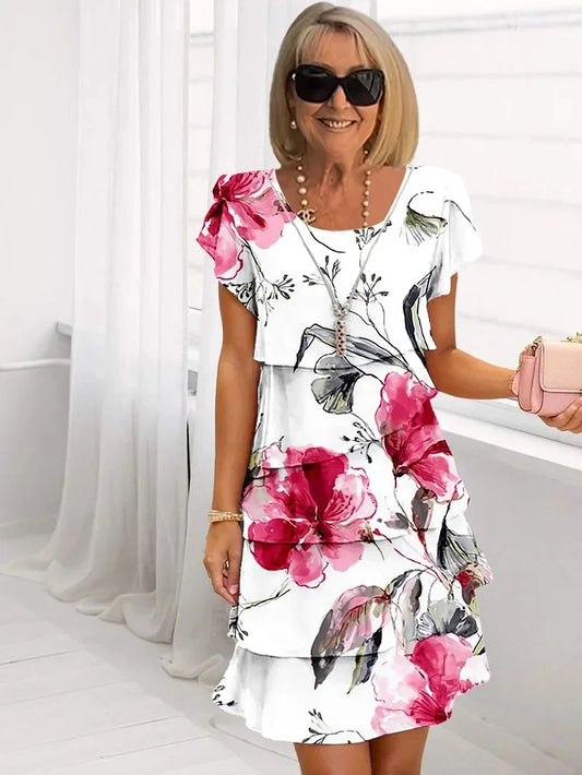 Guila | Vestido midi floral en cascada