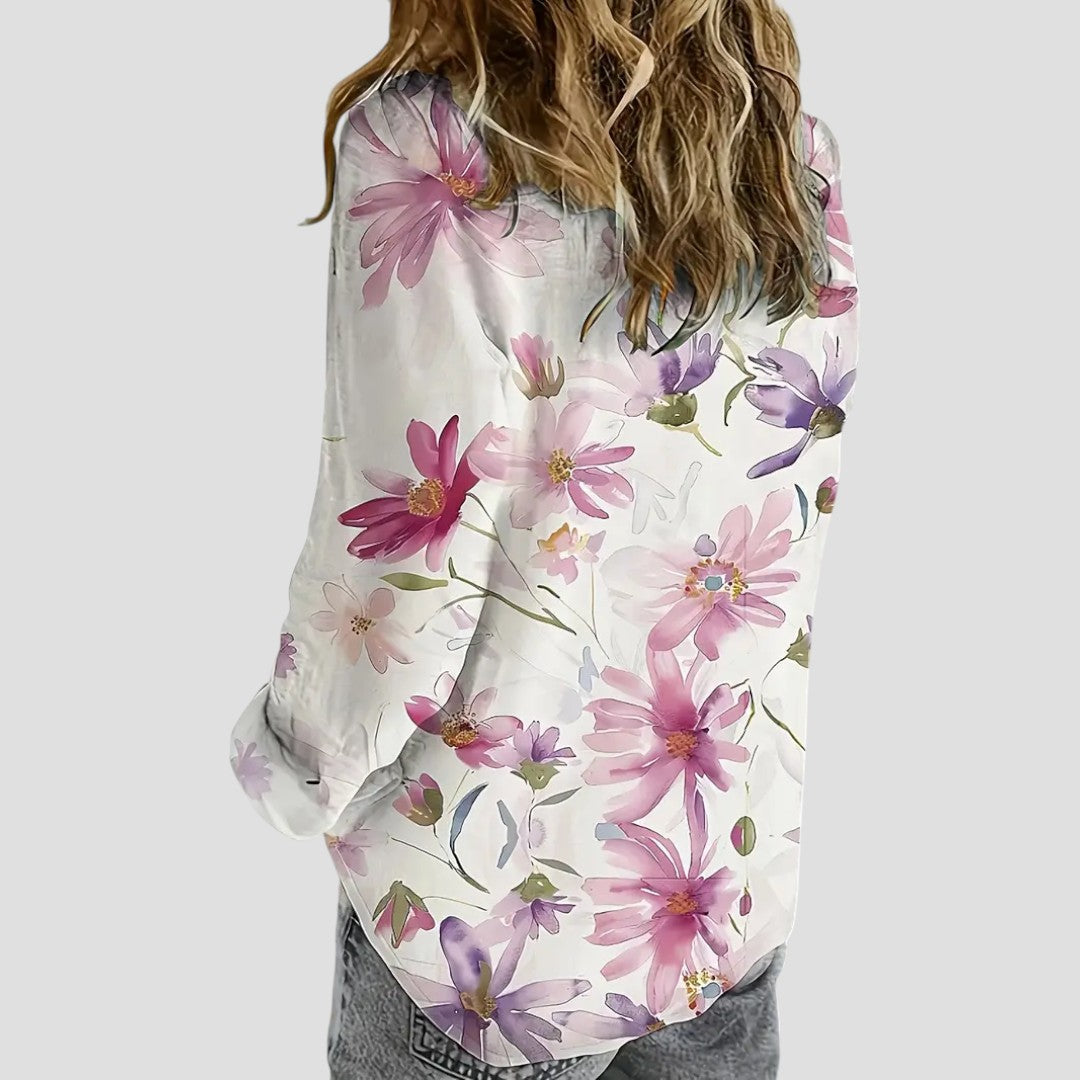 Janette | Blusa Floral con Botones