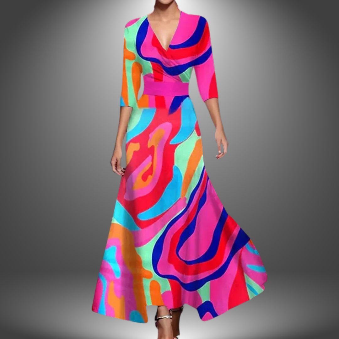 Nora | Vestido cruzado estampado