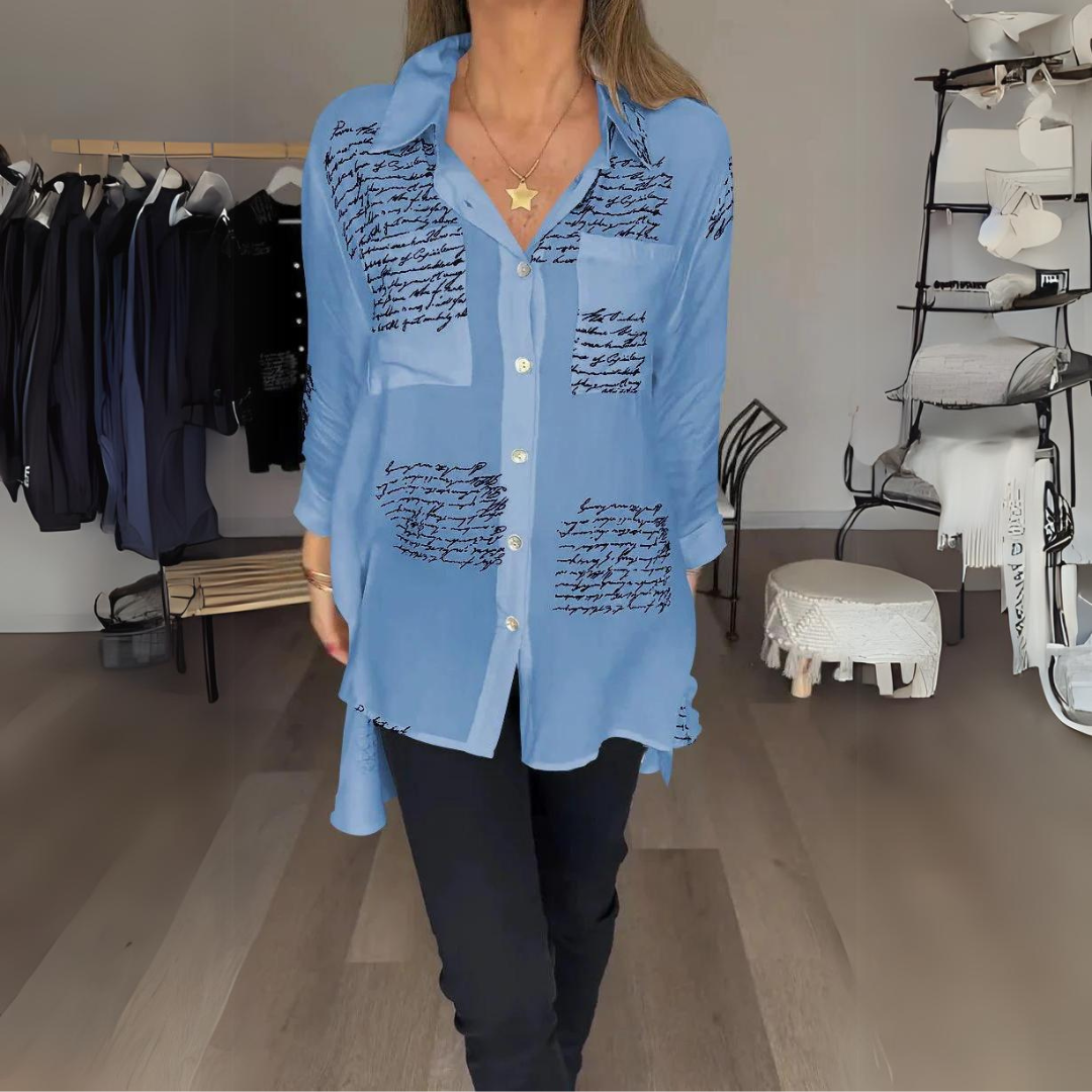 Jeanne | Blusa de botones impresa