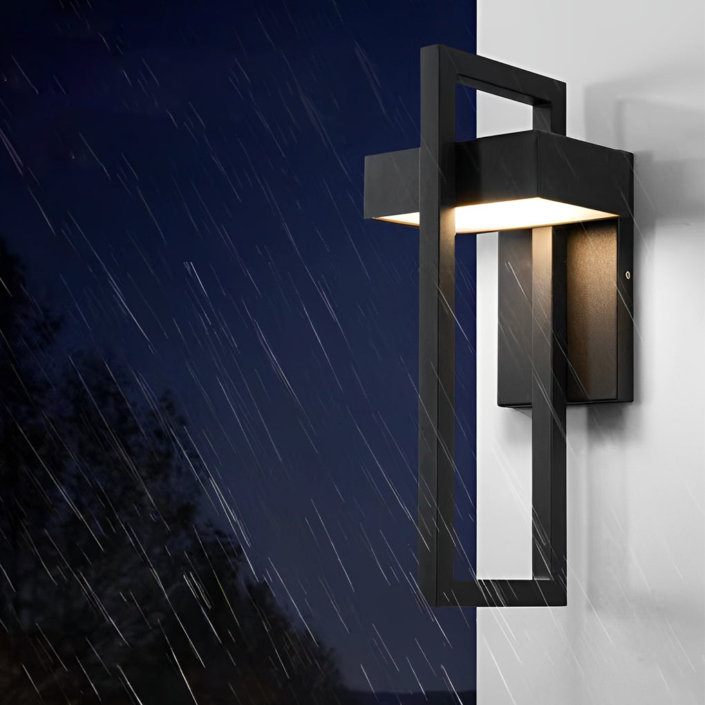 Lámpara de pared exterior moderna negra con LED
