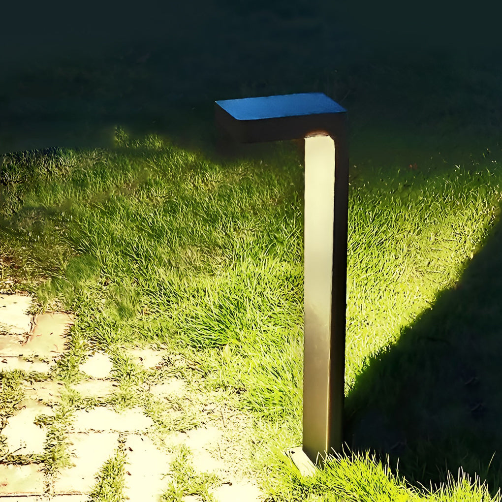 Luz solar para camino de jardín con marco de metal negro