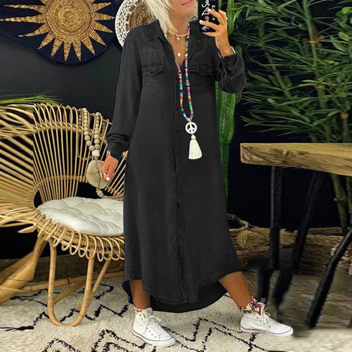 Lia | Vestido Camisa de Mezclilla Cómodo
