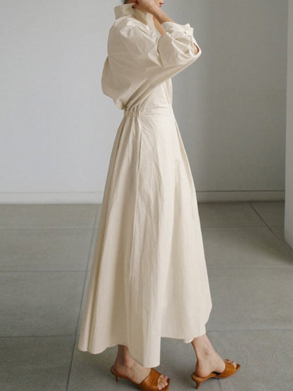 Brynn - Vestido A-Line con Cuello Polo Chic y Corte Acampanado