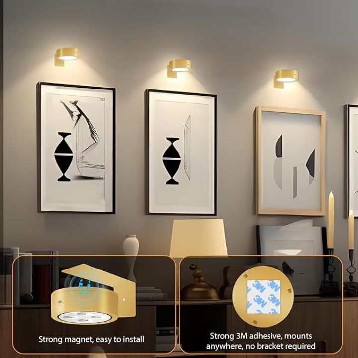 1+1 Gratis | Luz LED Magnética para Cuadros – Perfecta para Exhibir Tu Obra de Arte