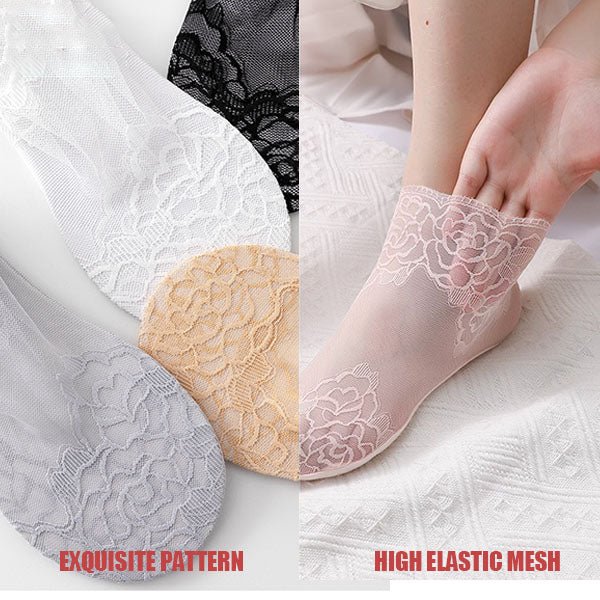 Invisible Lace Socks – Non-Slip No-Show Liner