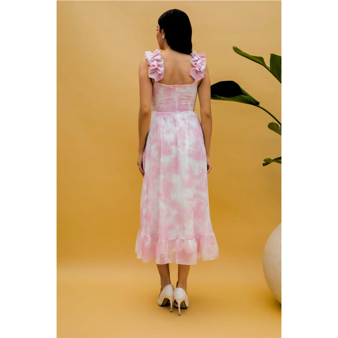 Elizabeth | Vestido midi con volantes