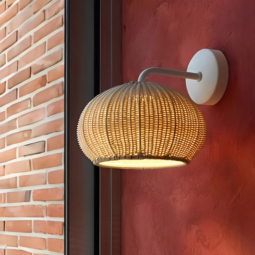 Lámpara colgante exterior de ratán moderna para jardín