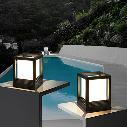 Linterna LED solar para exteriores de aluminio negro
