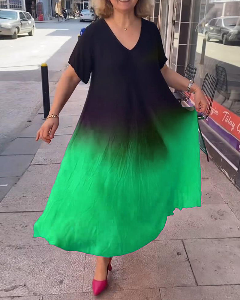 Joan - Vestido Maxi Fluido con Degradado de Verano