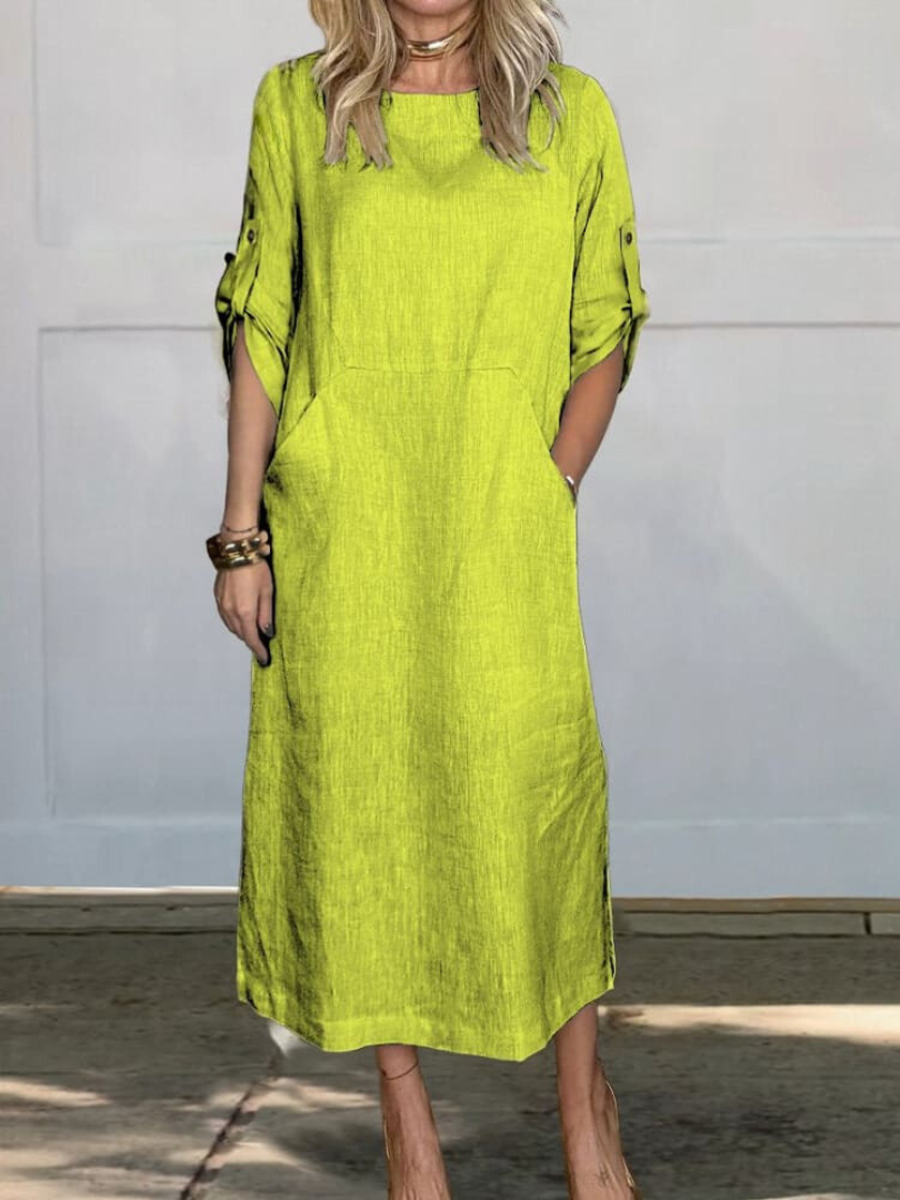 Ruth | Vestido Midi Elegante de Bolsillo