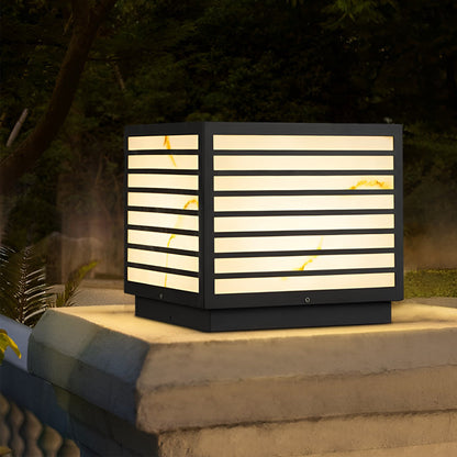 Luz solar de poste para exteriores Farol moderno negro