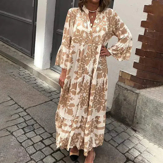 Avielle - Vestido Maxi Bohemio Estampado a la Moda
