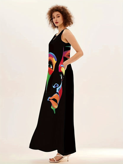 Honor - Vestido Maxi con Estampado de Máscara Chic