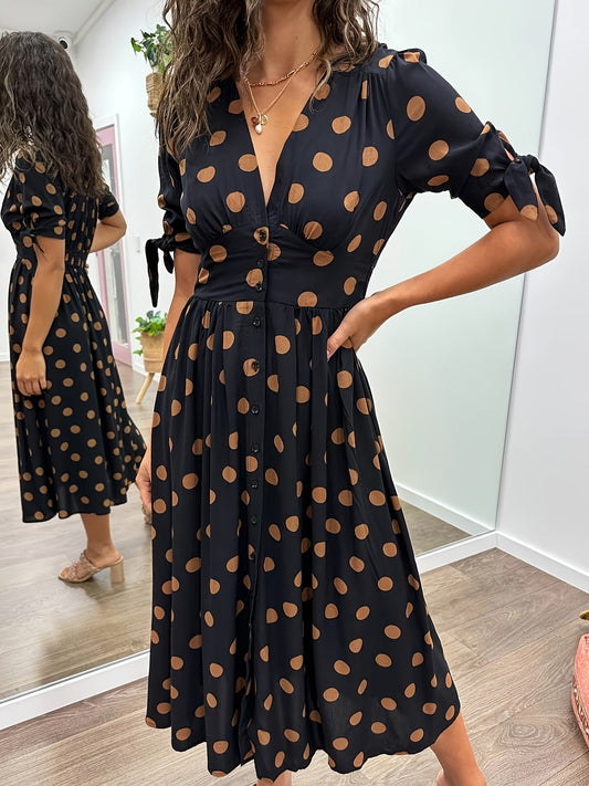 Gesselle | Vestido de escote en V con lunares